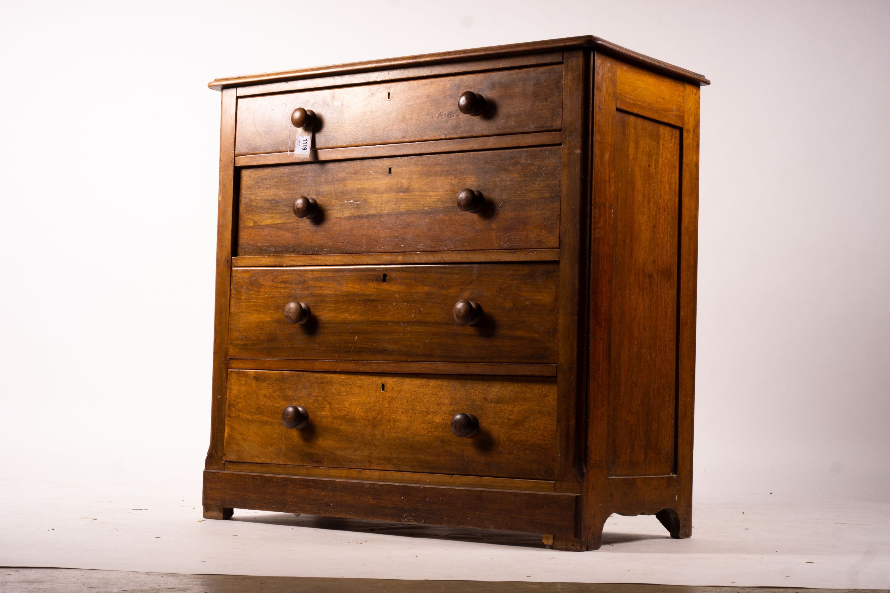 A pair of Victorian walnut chests, width 102cm, depth 49cm, height 99cm